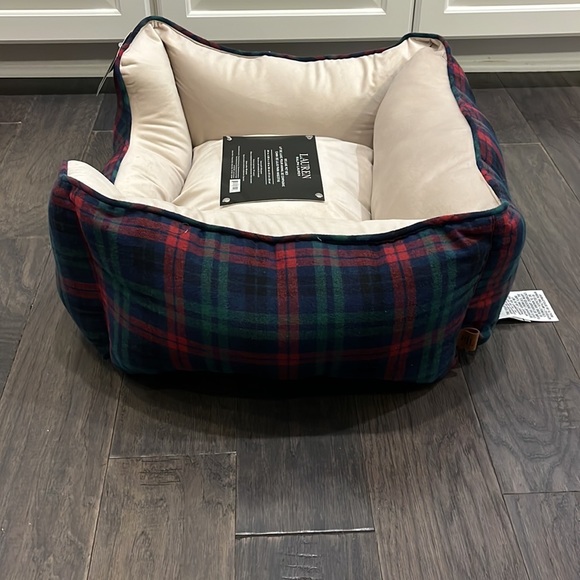 Ralph Lauren Deluxe Pet Bed Dog Cat new 24”x20”x10” Holiday Plaid Christmas - Picture 3 of 15